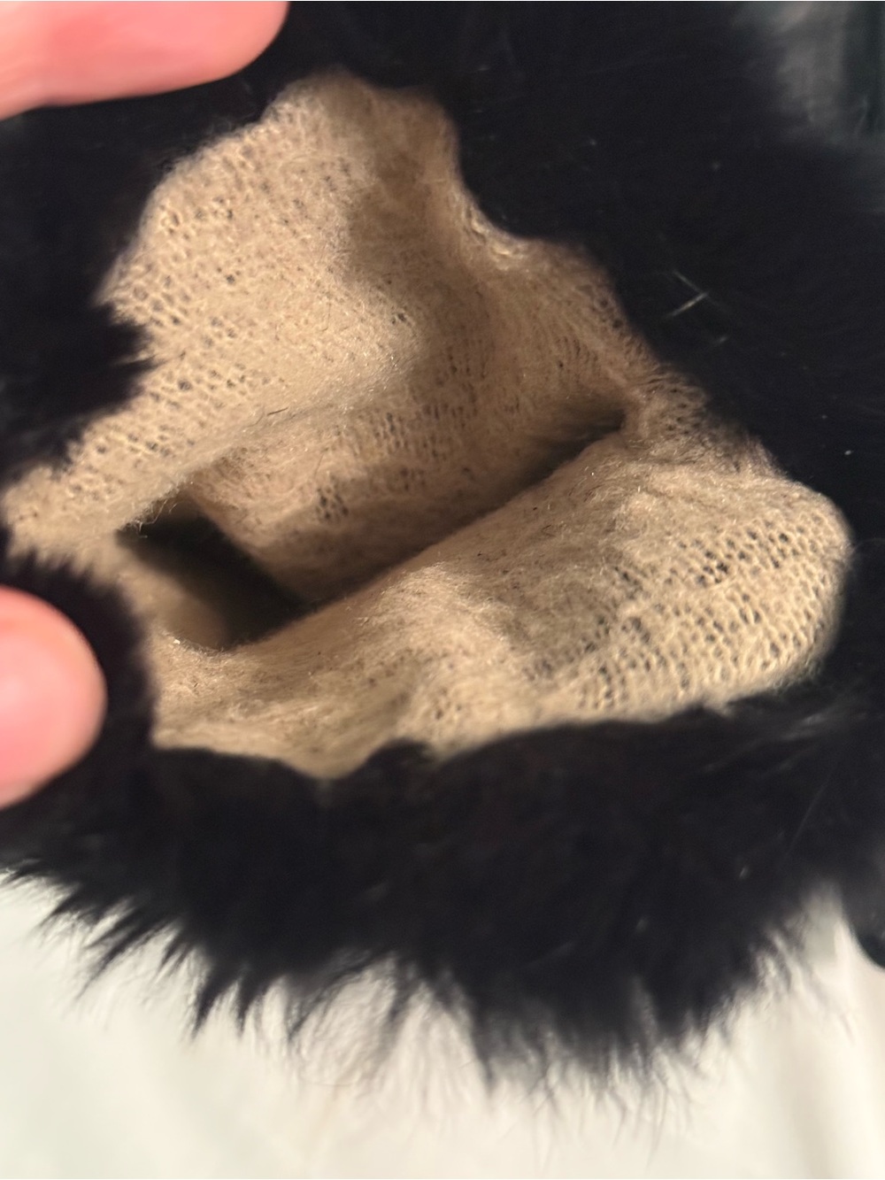 Vintage Leather and Real Fur Cashmere Lined Gloves - Picture 4 of 4